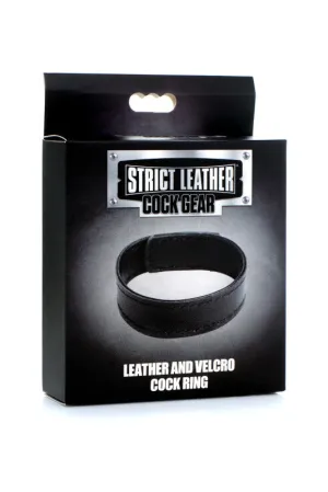 Leather and Velcro Ring - Black