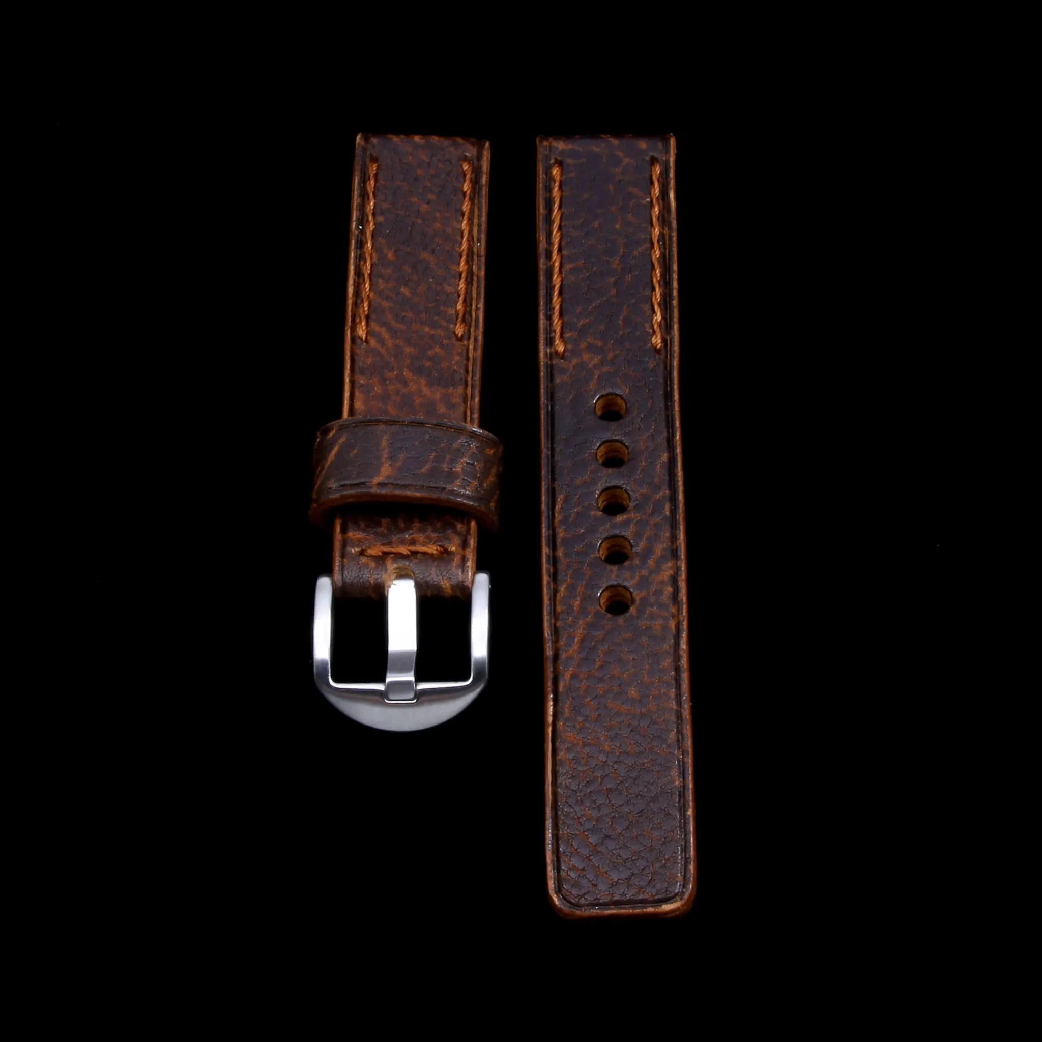 Leather Watch Strap, Gobi Cognac | Chain Stitch