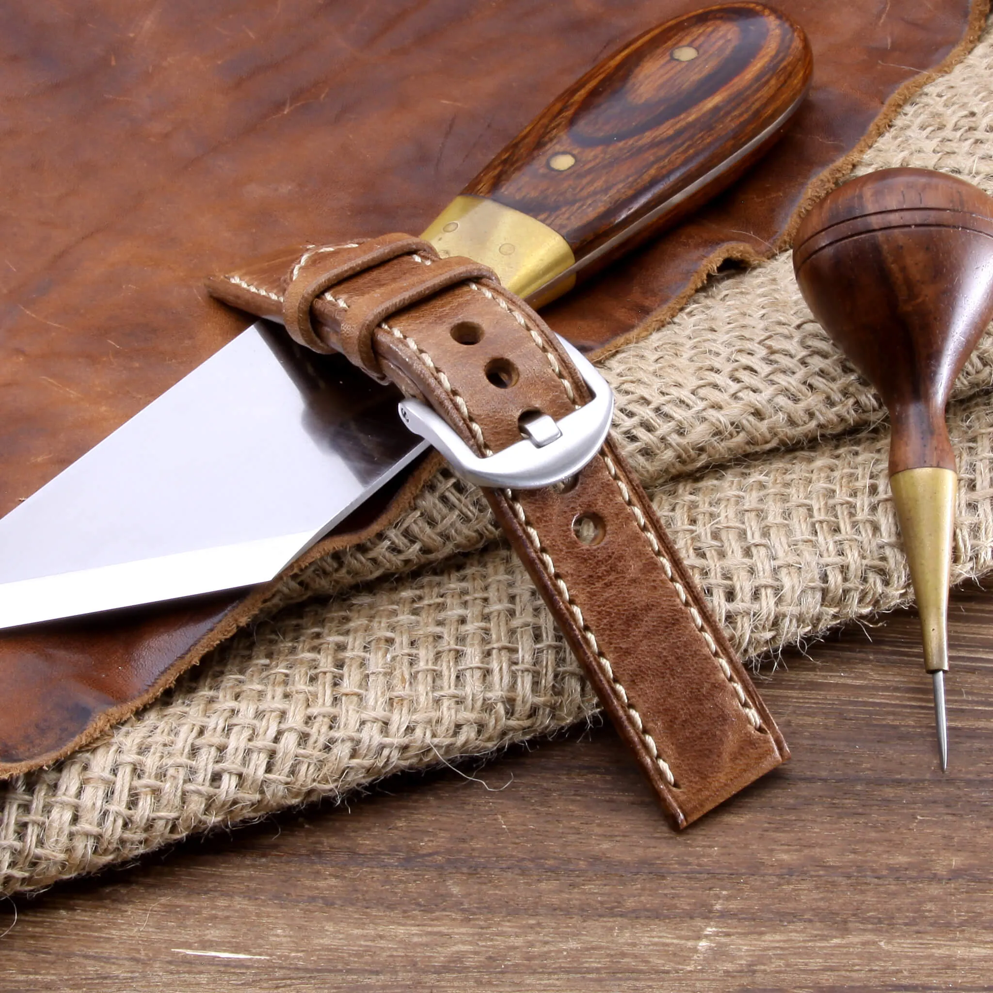 Leather Watch Strap, Vintage 402  | Full Stitch