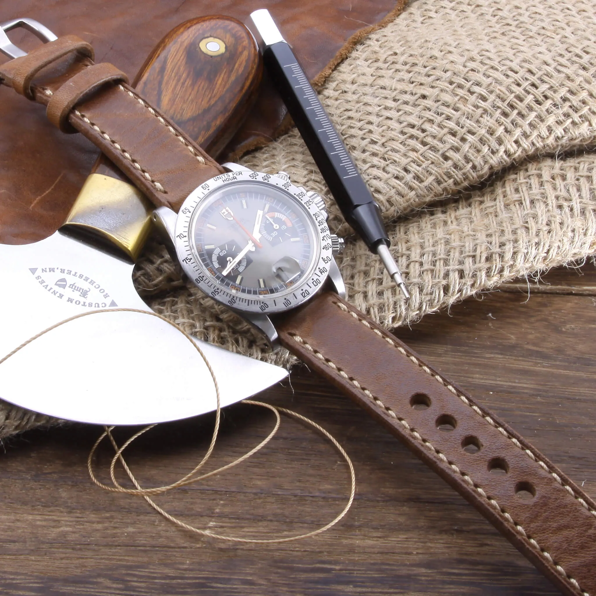 Leather Watch Strap, Vintage 402  | Full Stitch