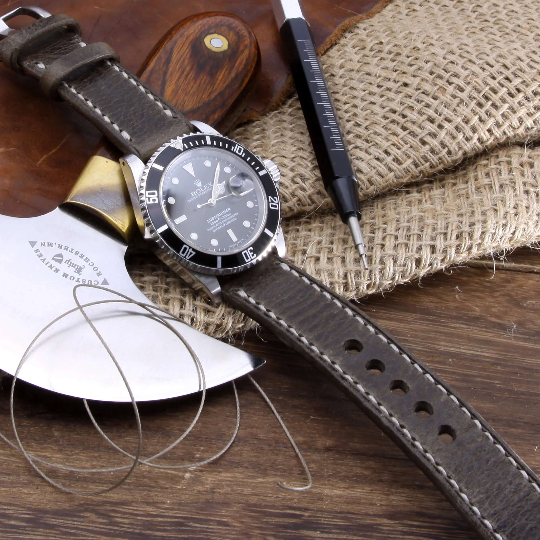Leather Watch Strap, Vintage 408  | Full Stitch
