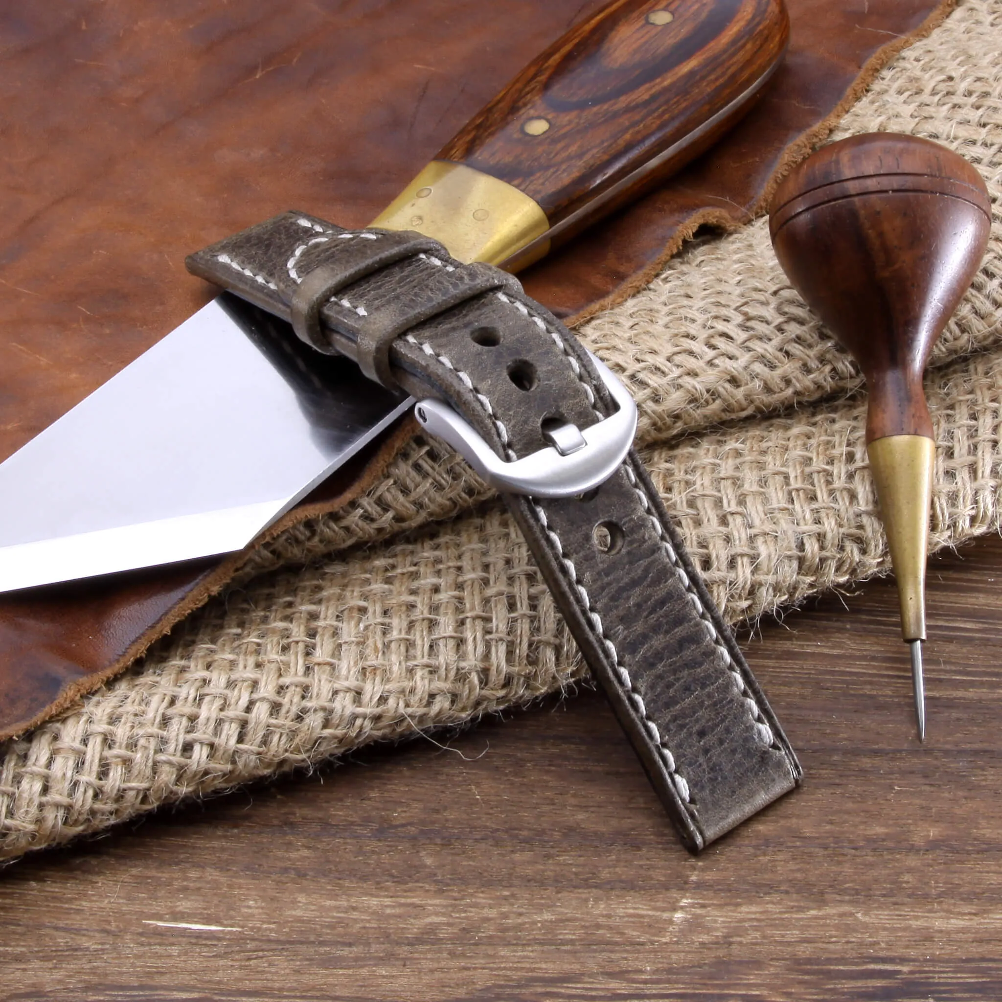 Leather Watch Strap, Vintage 408  | Full Stitch