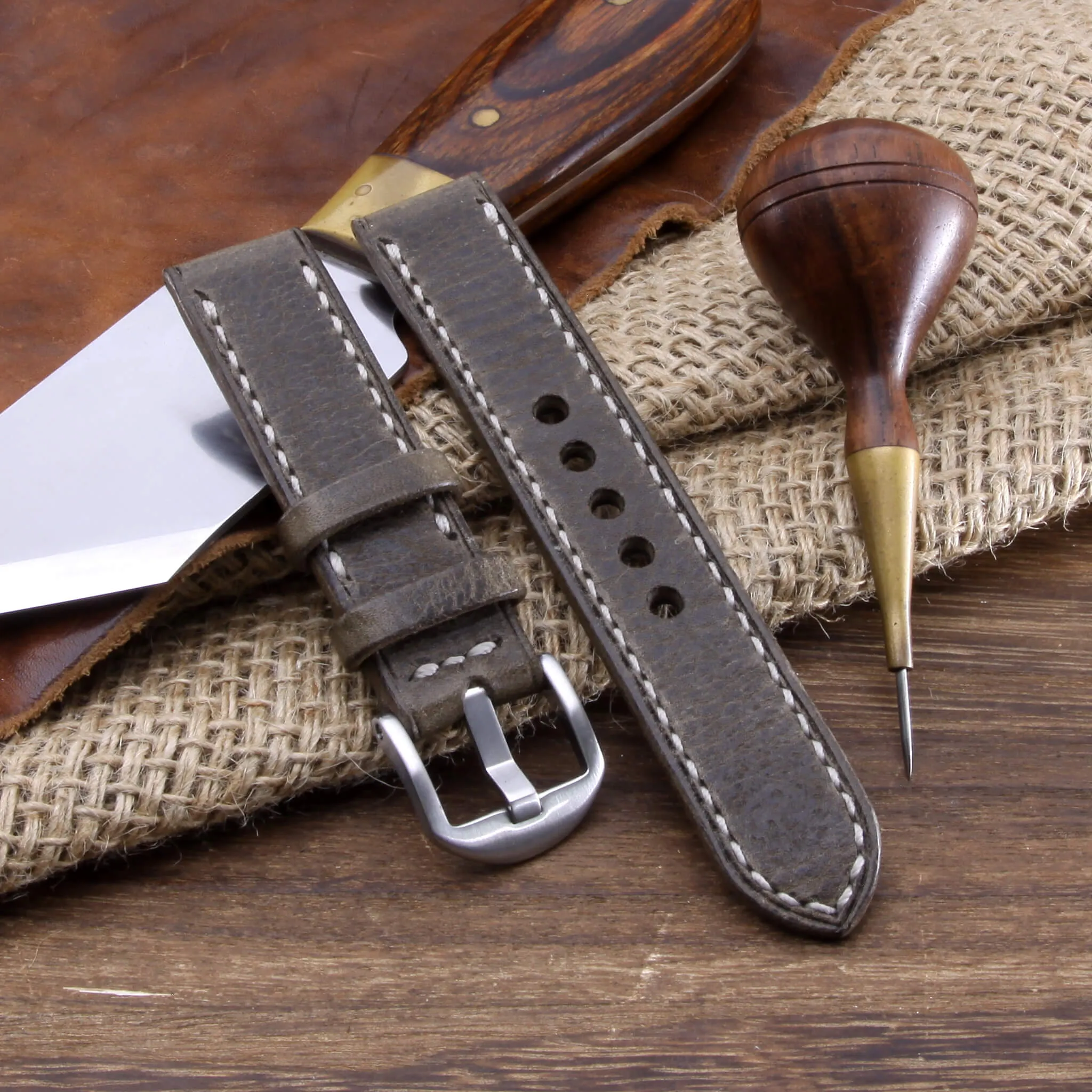 Leather Watch Strap, Vintage 408  | Full Stitch