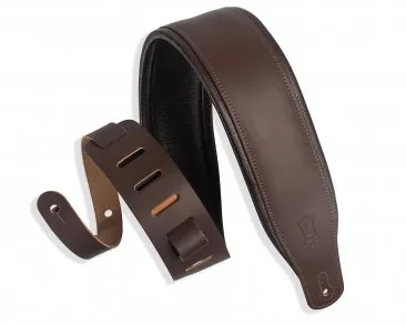 Levy's M26PD-DBR-DBR 3"  Top Grain Leather Strap w/padding