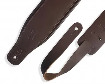 Levy's M26PD-DBR-DBR 3"  Top Grain Leather Strap w/padding