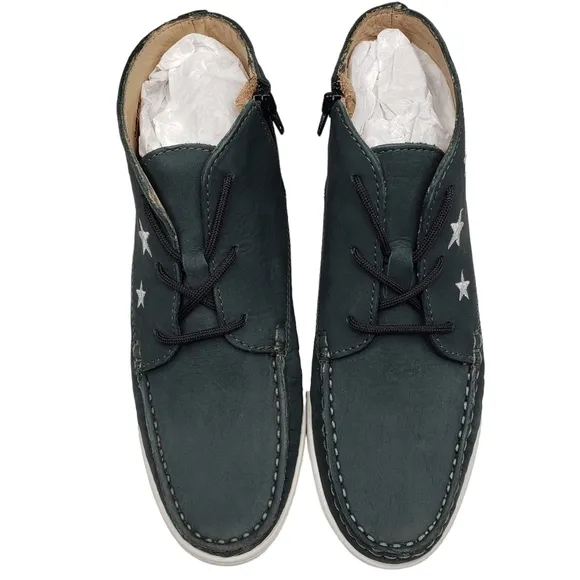 Marc Joseph | NIB Houston Bootie Emerald Green Leather Lace Up Boots Boy's 4.5