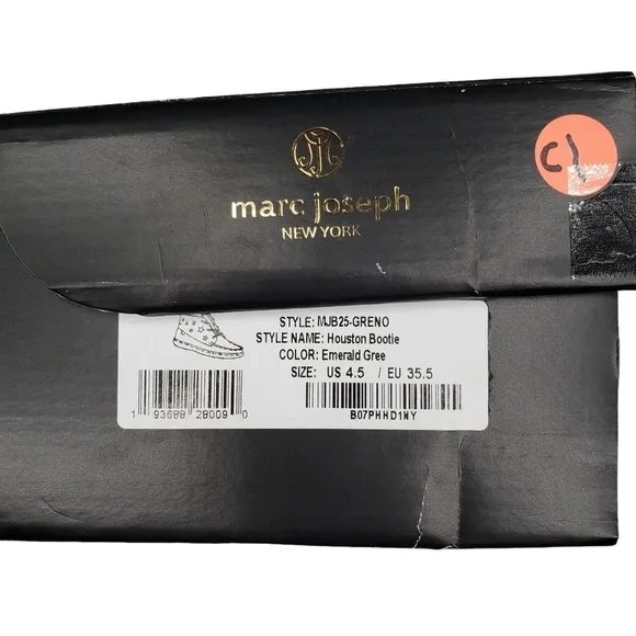Marc Joseph | NIB Houston Bootie Emerald Green Leather Lace Up Boots Boy's 4.5