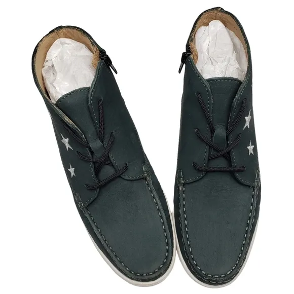 Marc Joseph | NIB Houston Bootie Emerald Green Leather Lace Up Boots Boy's 4.5