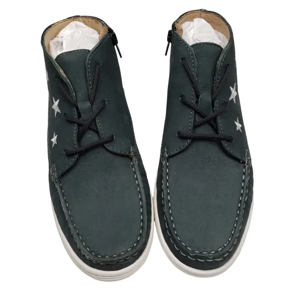Marc Joseph | NIB Houston Bootie Emerald Green Leather Lace Up Boots Boy's 4.5