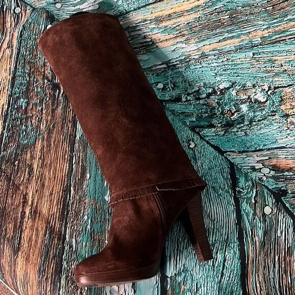 Matisse dark brown suede tall over the knee boots