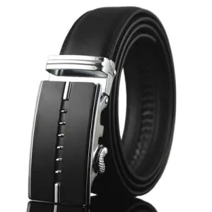 Men Business Genuine Leather Belt Casual Metal Automatic Buckle Strap Jeans Cowboy