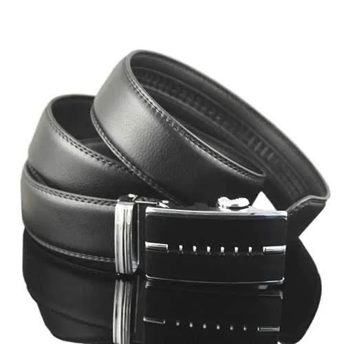 Men Business Genuine Leather Belt Casual Metal Automatic Buckle Strap Jeans Cowboy