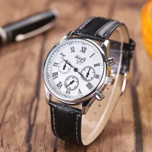 Men Generalsiness Leather Strap Quartz Watch