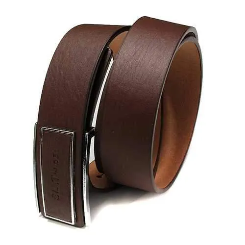 Mens Business Automatic Buckle PU Leather Waist Strap Belt