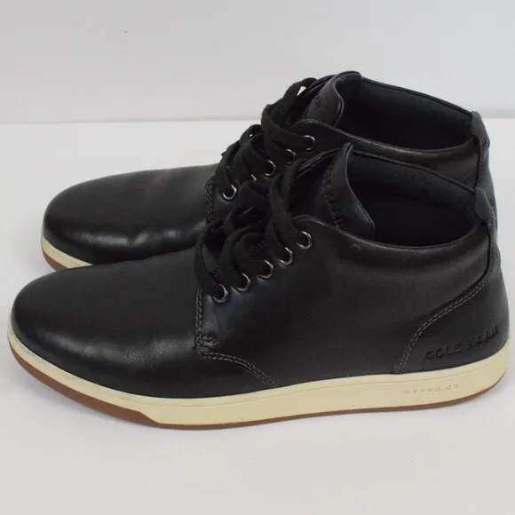 Men's Cole Haan Black Leather Vartan 2.0 Midcut High Top Sneaker Casual Preppy 8