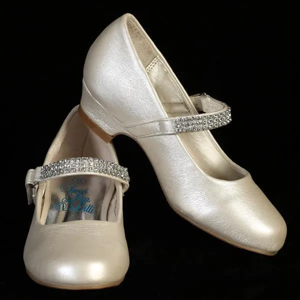Mia Girls Rhinestone Strap Heel Shoe