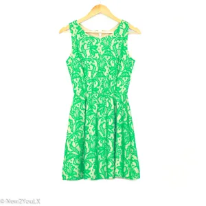Mint and Tan Lace Overlay Dress