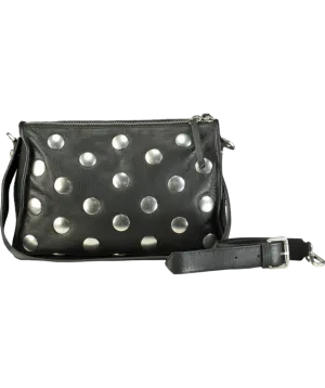 Mint Velvet Black Leather Studded Bag