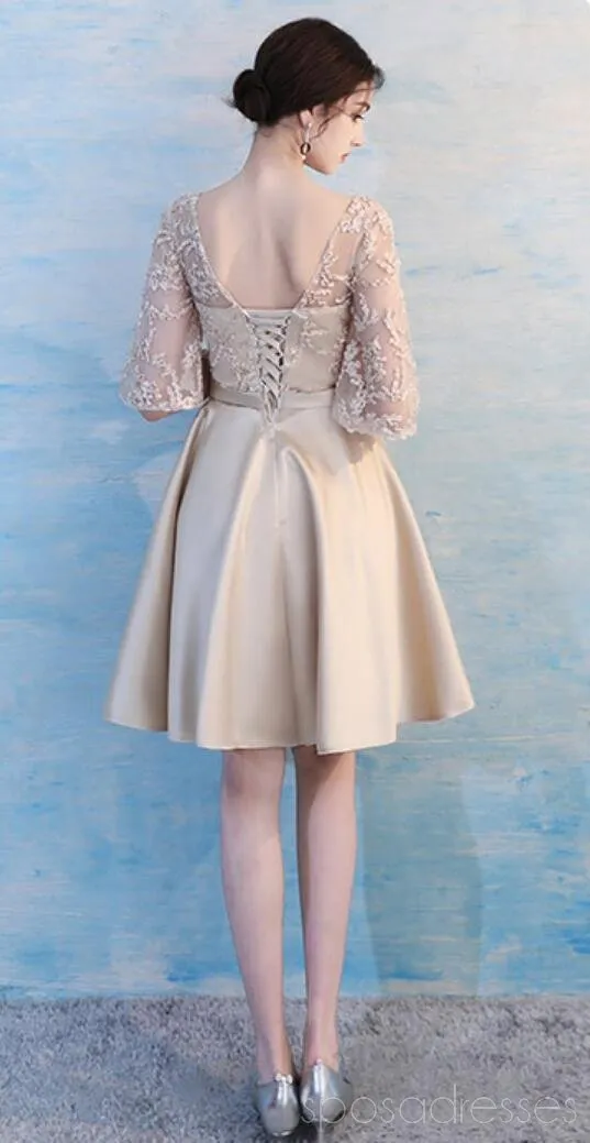 Mismatched Short Lace Cheap Custom Bridesmaid Dresses Online, WG501