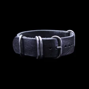 NAT2 Leather Watch Strap, 5-Ring Vintage Nero (Black)