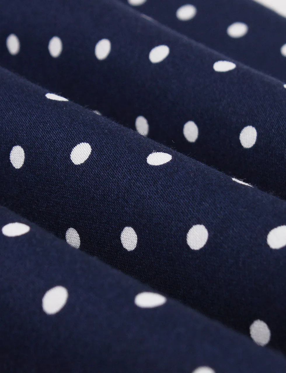 Navy Spaghetti Strap Polka Dots 1950S Swing Dress