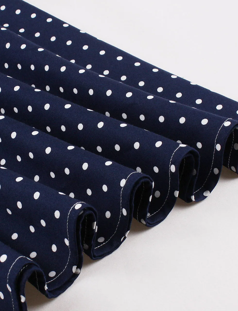 Navy Spaghetti Strap Polka Dots 1950S Swing Dress