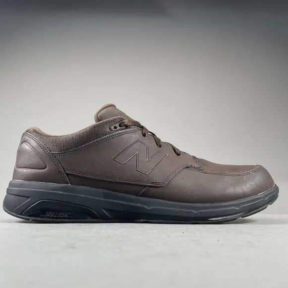 New Balance 813 Men Size 13 2E Brown Leather Walking Shoe Casual Sneaker Lace Up