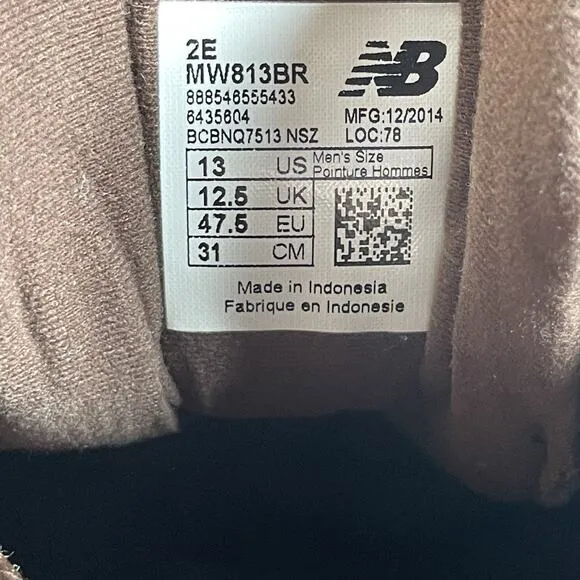 New Balance 813 Men Size 13 2E Brown Leather Walking Shoe Casual Sneaker Lace Up
