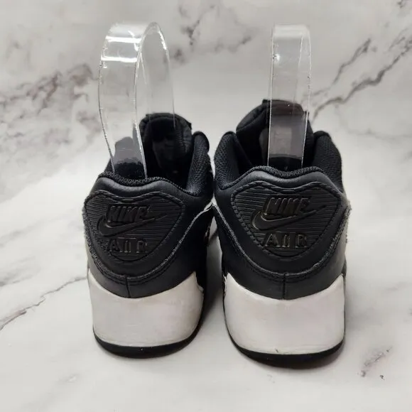 Nike Air Max 90 Black White Sneakers Shoes Youth Boys CD6867-010 Size 2Y