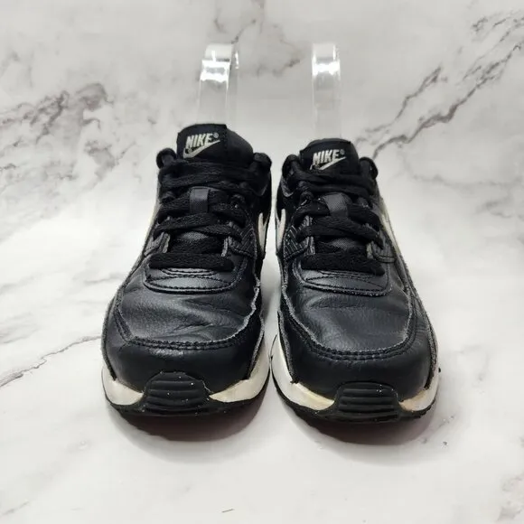 Nike Air Max 90 Black White Sneakers Shoes Youth Boys CD6867-010 Size 2Y
