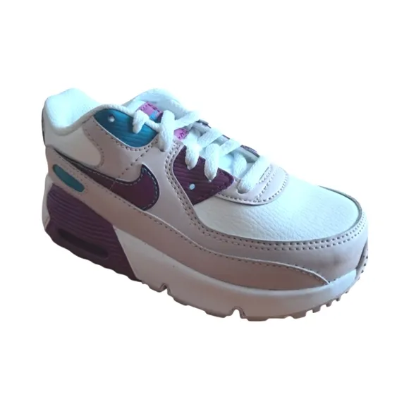 Nike Kids Air Max 90 LTR (TD) White/ Viotech/ Platinum Violet