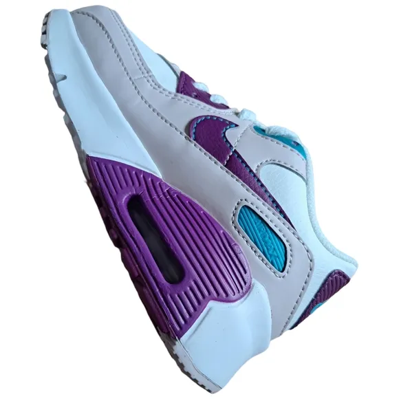 Nike Kids Air Max 90 LTR (TD) White/ Viotech/ Platinum Violet