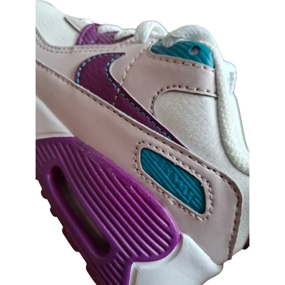 Nike Kids Air Max 90 LTR (TD) White/ Viotech/ Platinum Violet