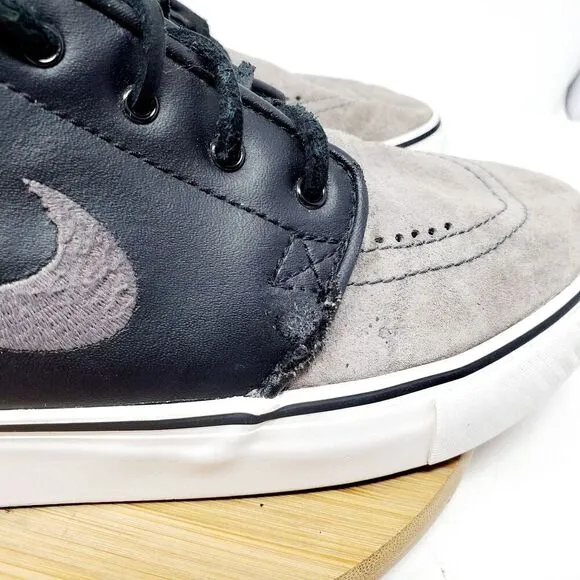 Nike SB Stefan Janoski Shoes Mens 9.5 Black Grey Suede Lace Up Low Sneakers