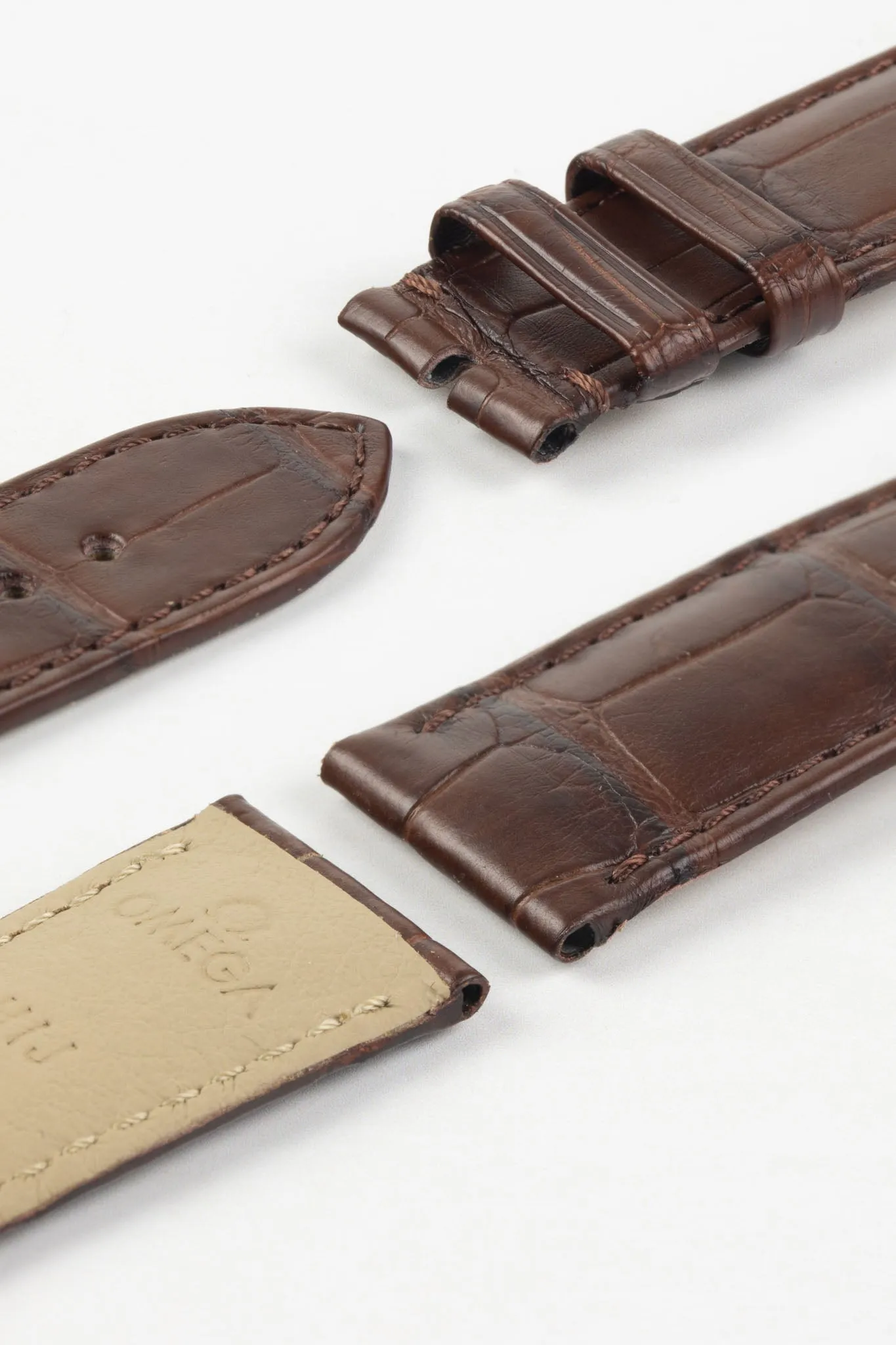 OMEGA 98000411 Seamaster Aqua Terra Genuine Alligator 20mm Watch Strap in BROWN