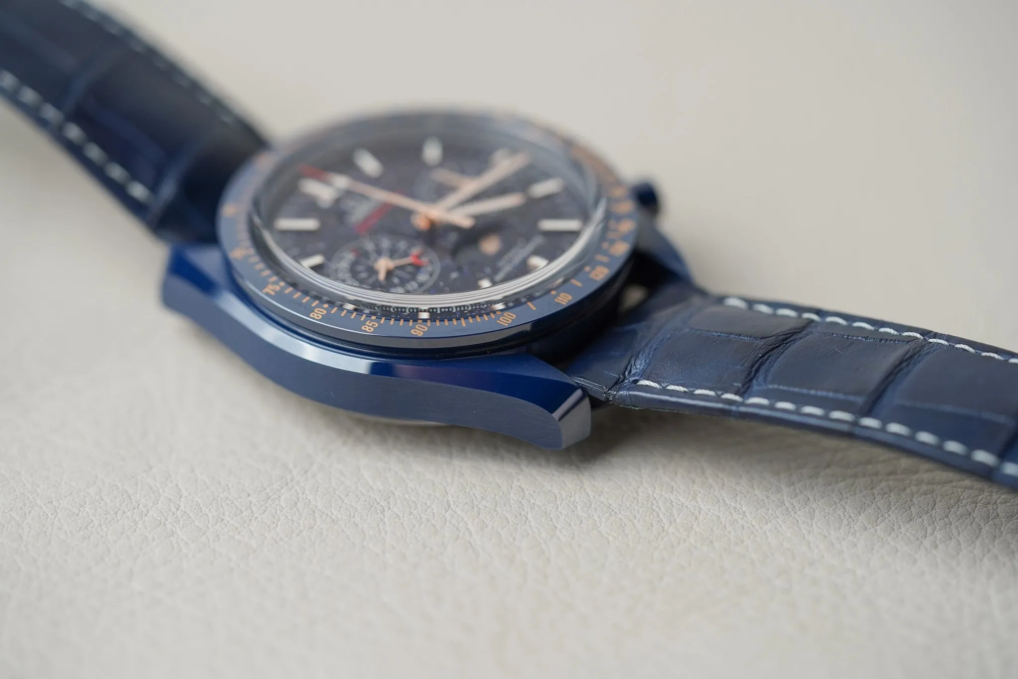 Omega Speedmaster Moonphase Blue Ceramic Aventurine 304.93.44.52.03.002