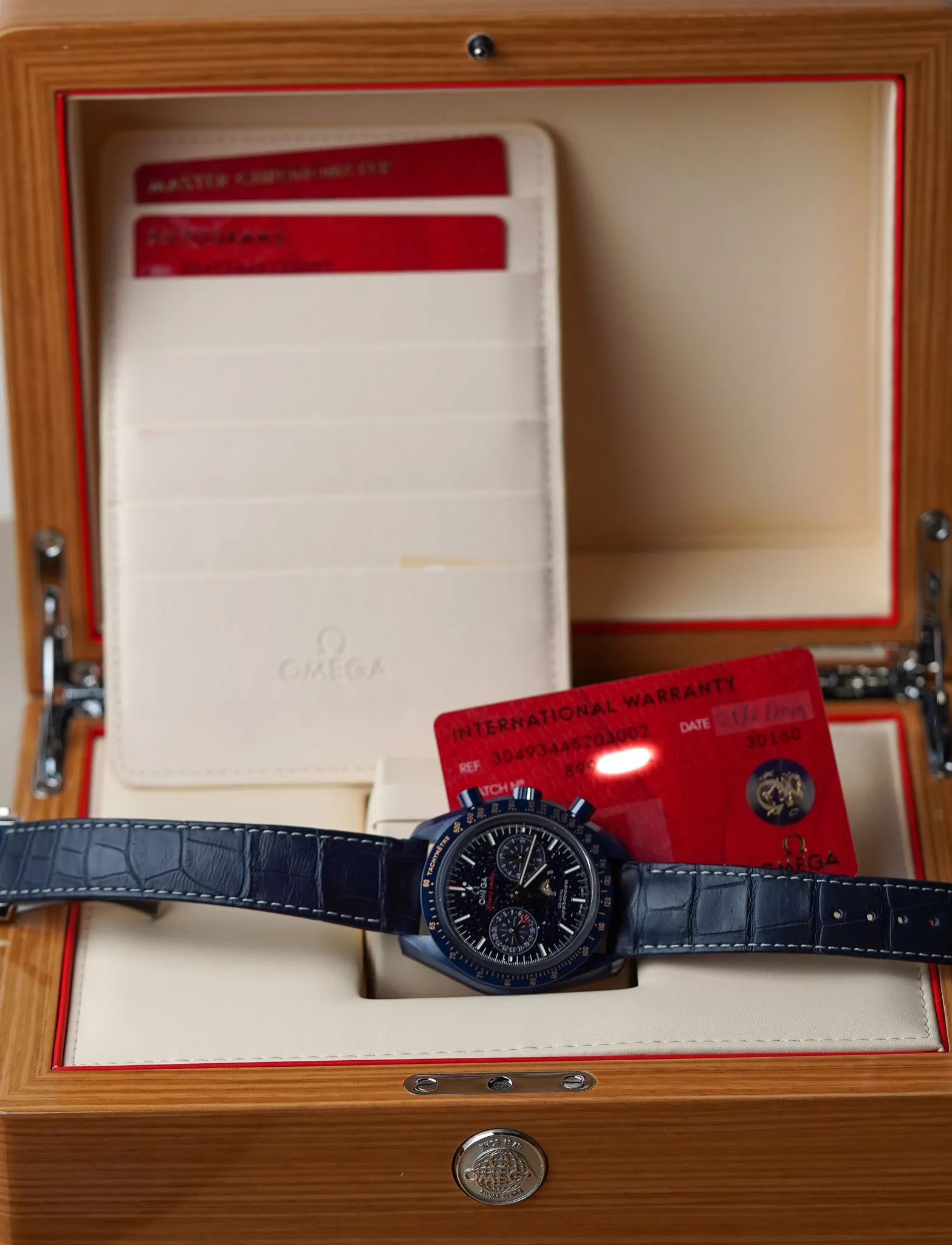 Omega Speedmaster Moonphase Blue Ceramic Aventurine 304.93.44.52.03.002