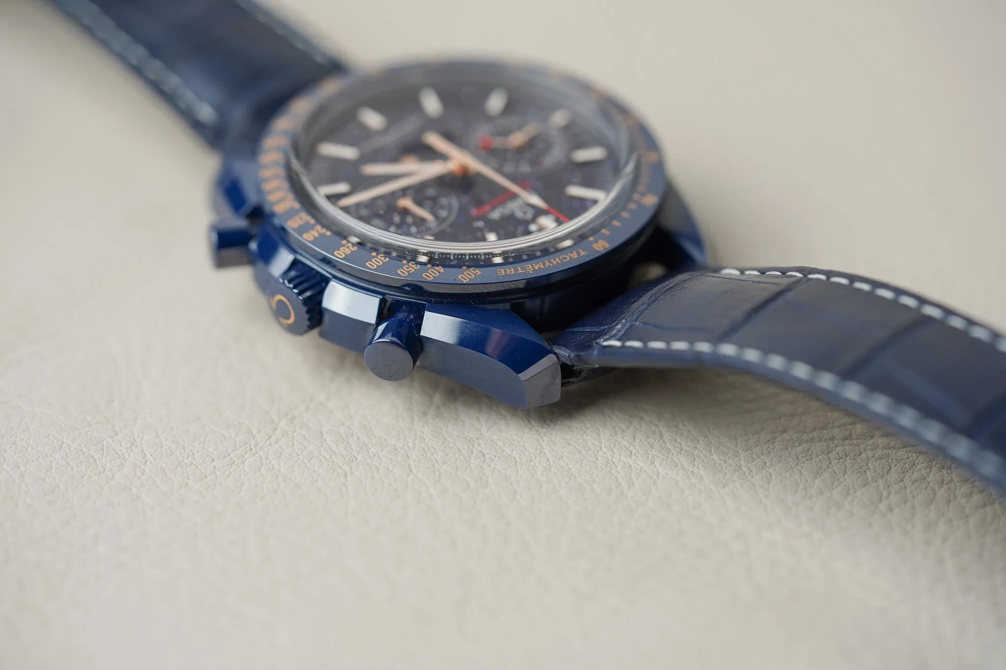 Omega Speedmaster Moonphase Blue Ceramic Aventurine 304.93.44.52.03.002
