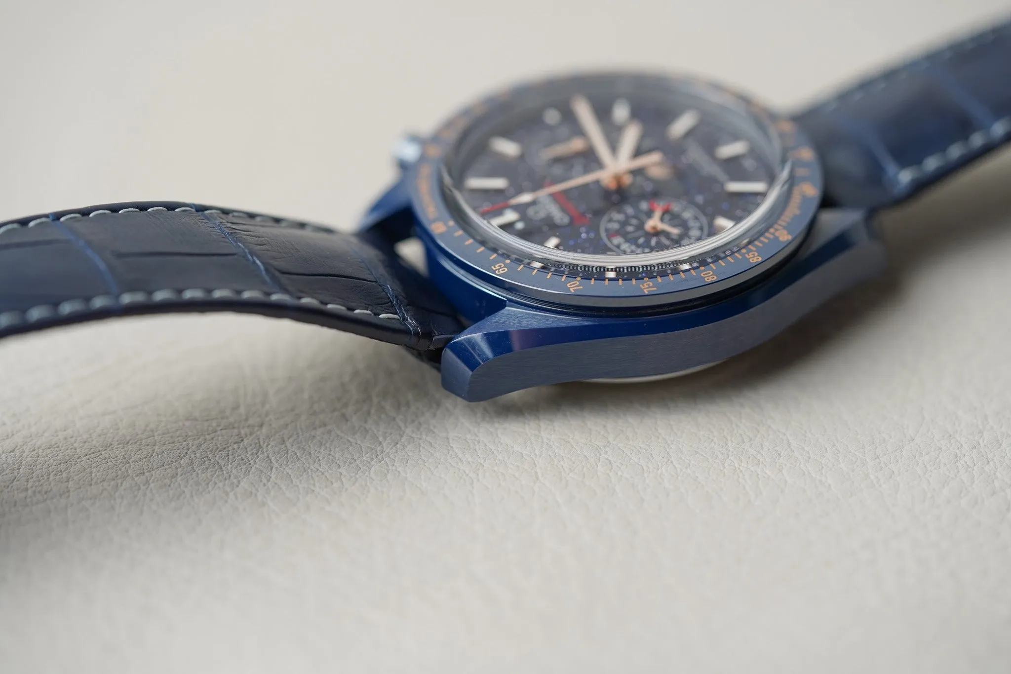 Omega Speedmaster Moonphase Blue Ceramic Aventurine 304.93.44.52.03.002