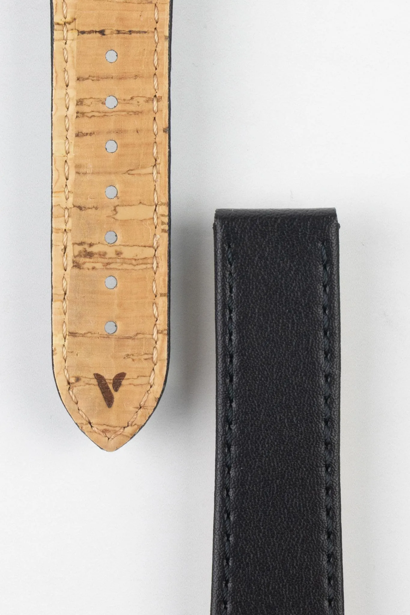 OMEGA Z017135 Vegan Faux-Leather Deployment Watch Strap in BLACK