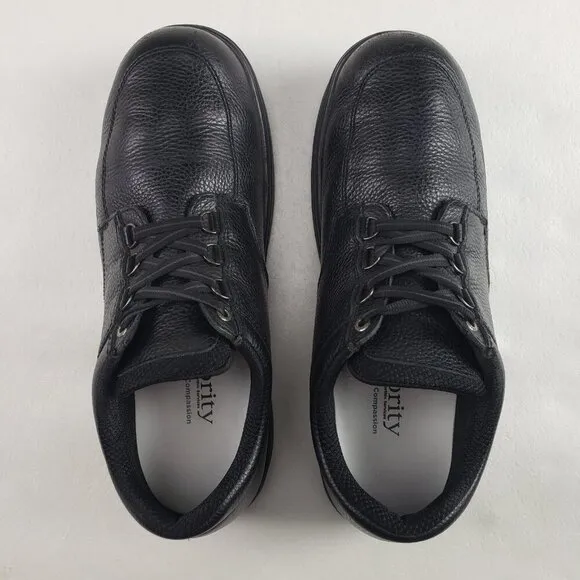 Orthofeet Avery Island 410 Shoe Men 11.5 D Black Leather Lace Up Comfort Sneaker
