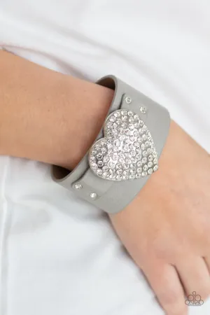 Paparazzi Flauntable Flirt - Silver Heart Bracelet