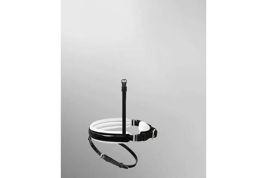 Passier Exchangeable Noseband for Caveson Special with Patent Leather Trim, with White Lining and Flash Strap