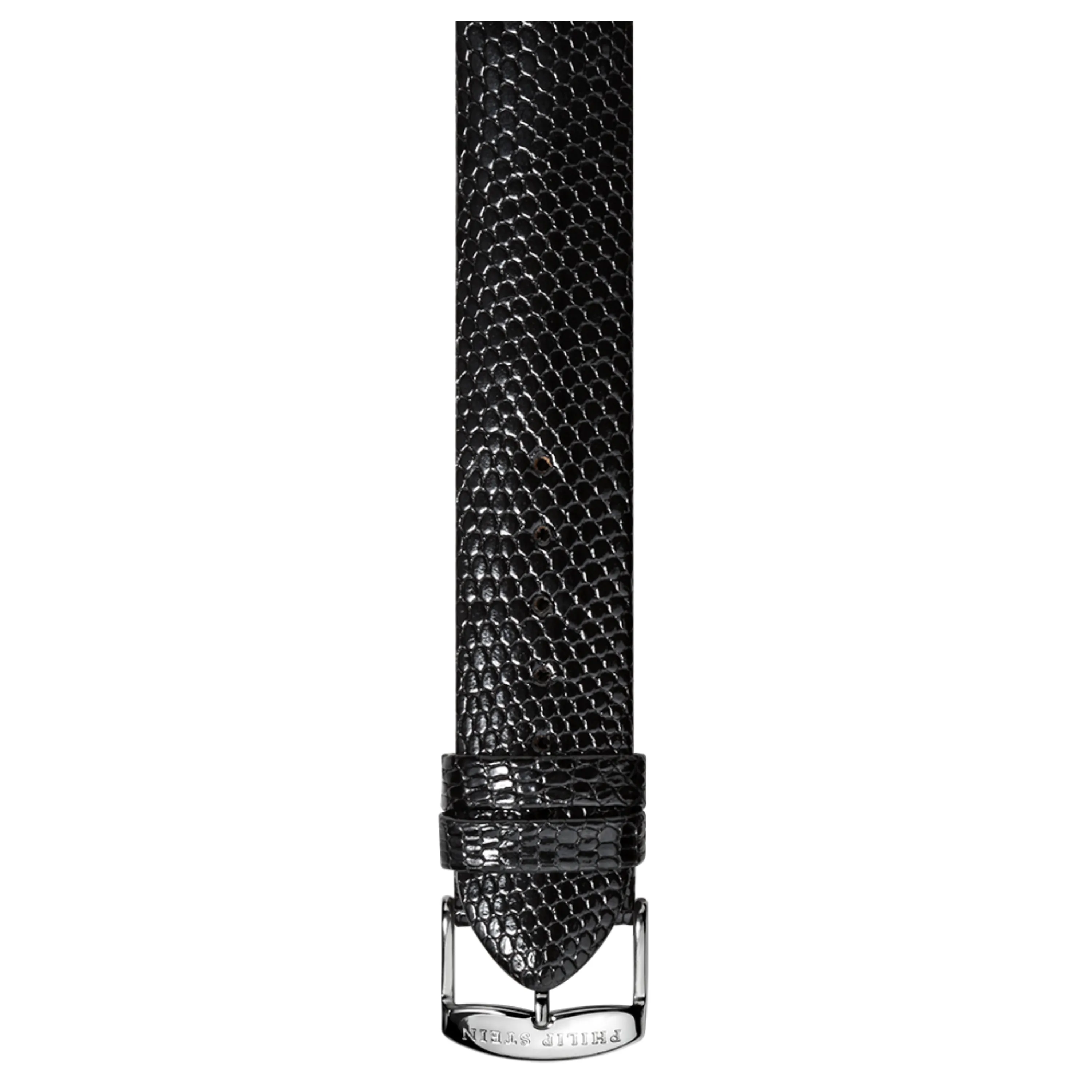 PHILIP STEIN Signature Black Lizard Leather XL Strap Size 2