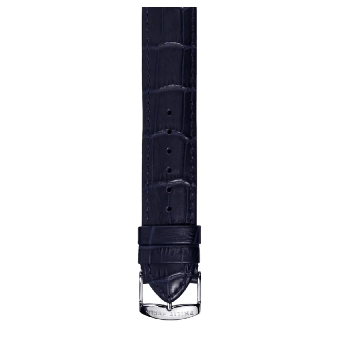 PHILIP STEIN Signature N.Blue Stitched Croco-print Strap Size 3