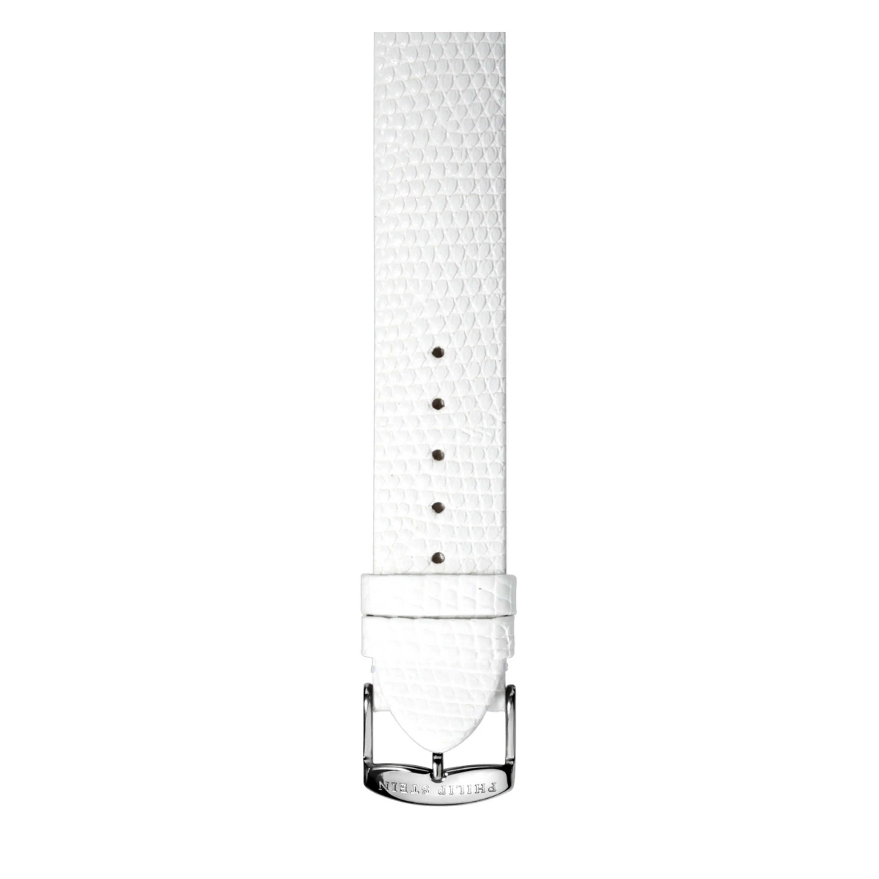 PHILIP STEIN Signature White Calf Lizard-print Strap Size 1