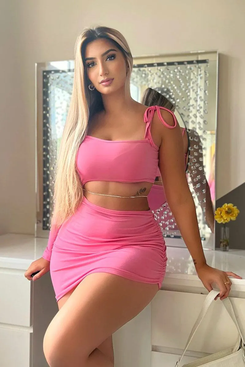 Pink Cut Out One Sleeve Mini Dress - Brisa