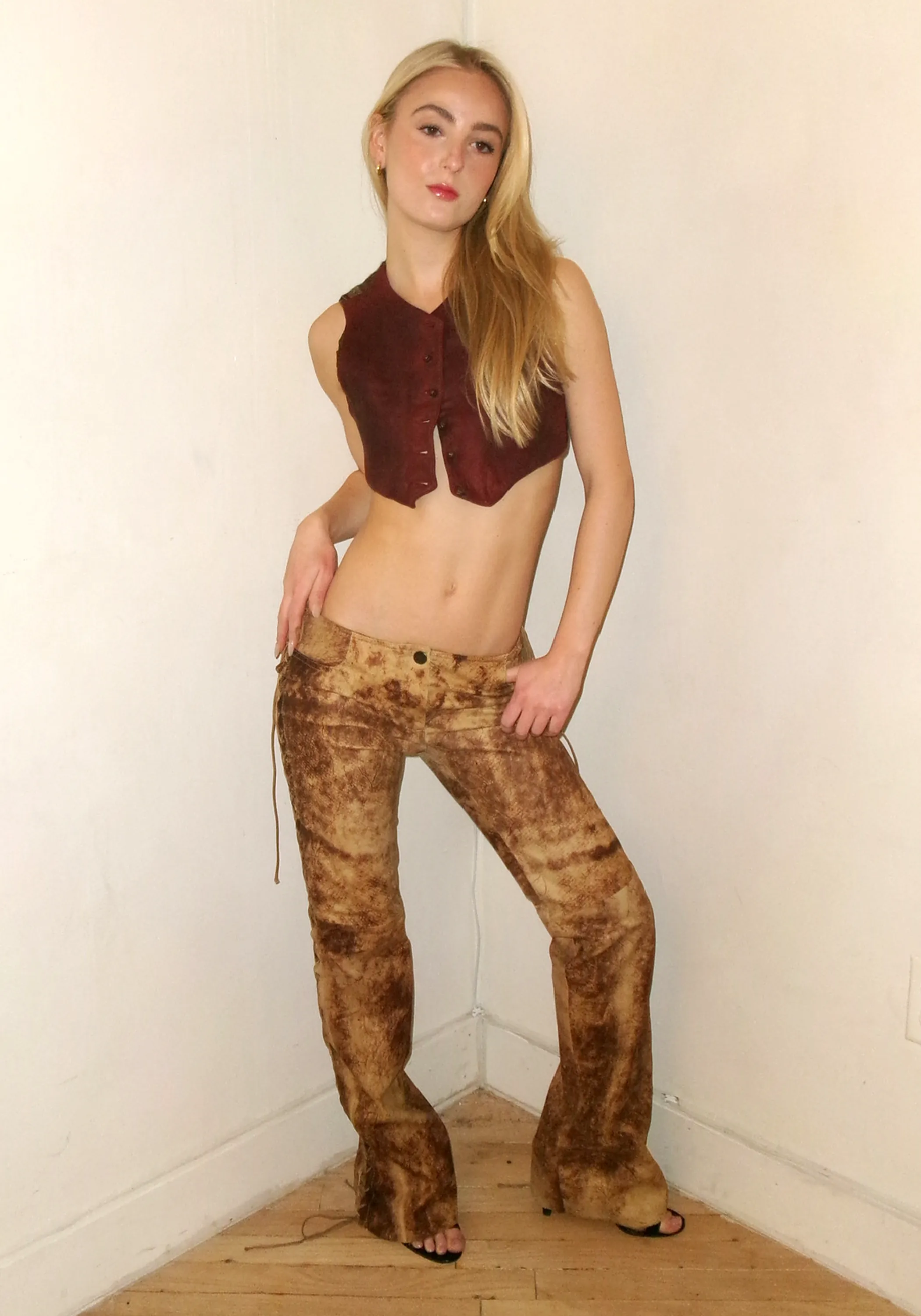 Plein Sud Lace Up Leather Pants