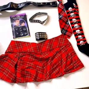 Punk rock Catholic school girl Costume and Accessory’s size large red