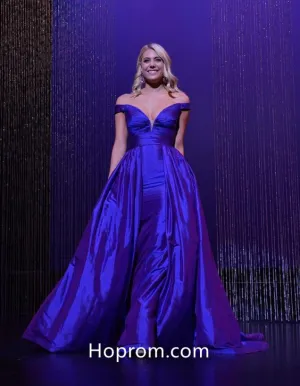 Royal Blue Off Shoulder 2018 Prom Dresses Sweetheart Evening Dresses